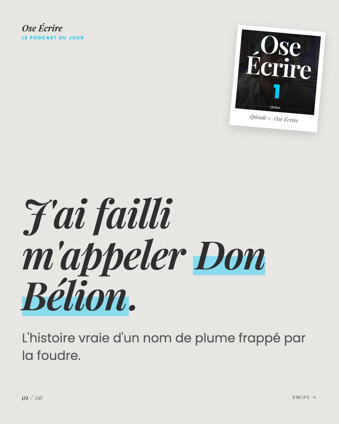 Slide 1 du carousel de l'épisode 1