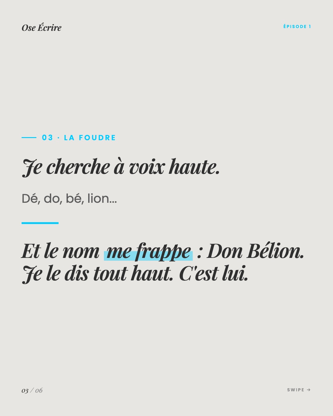 Slide 3 du carousel de l'épisode 1