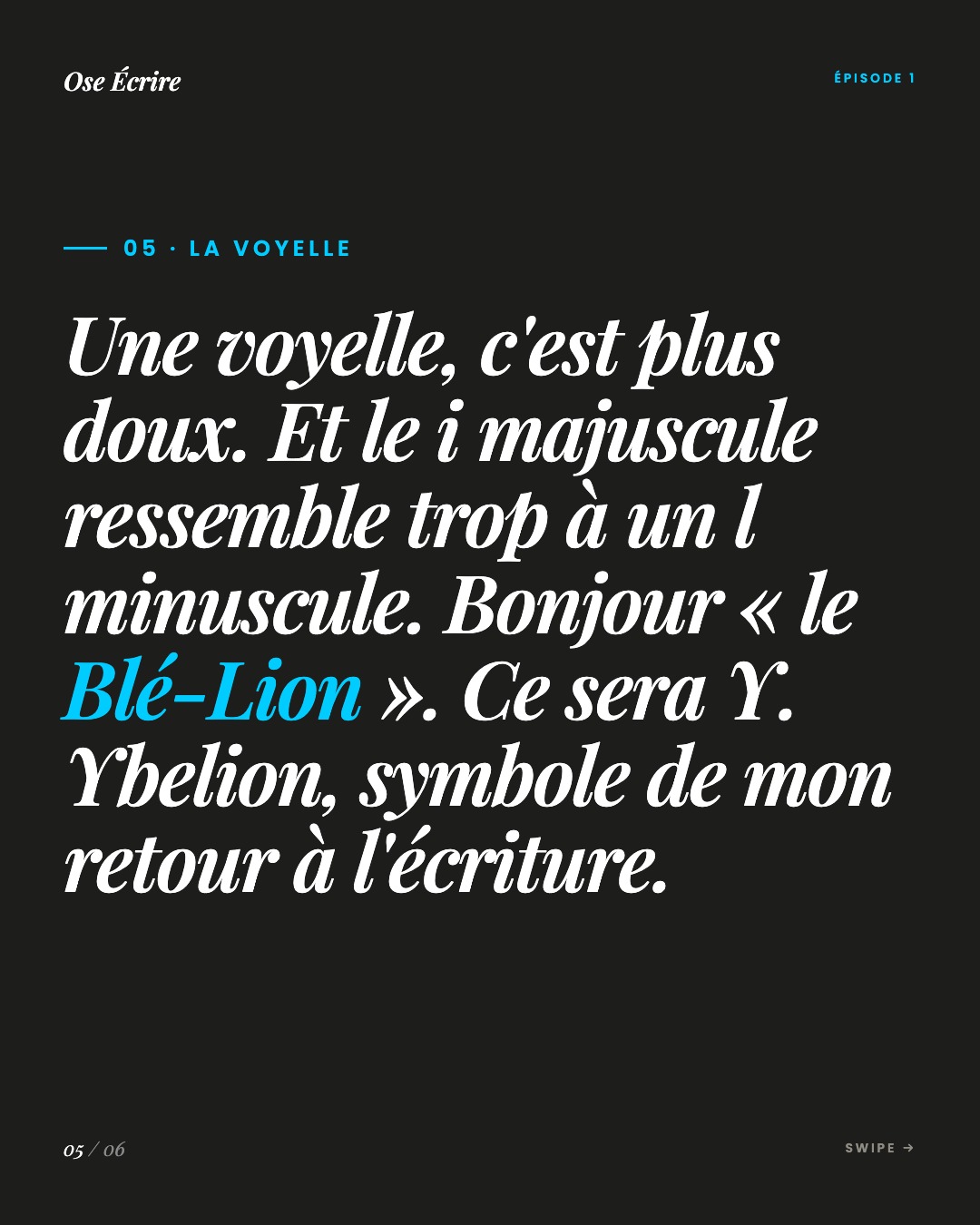 Slide 5 du carousel de l'épisode 1