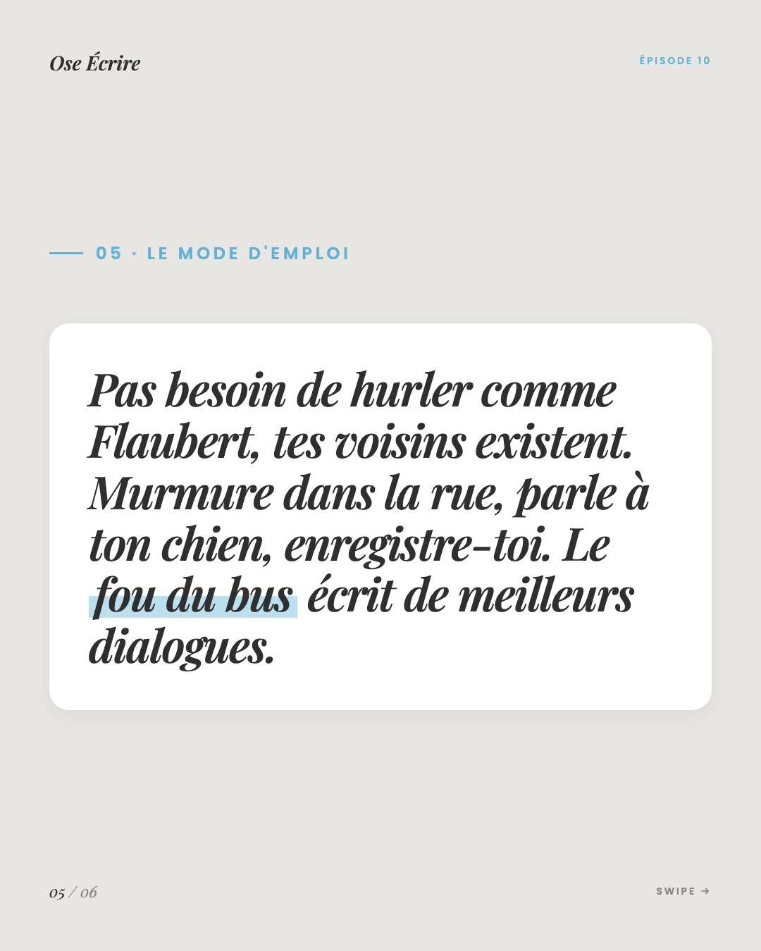 Slide 5 du carousel de l'épisode 10