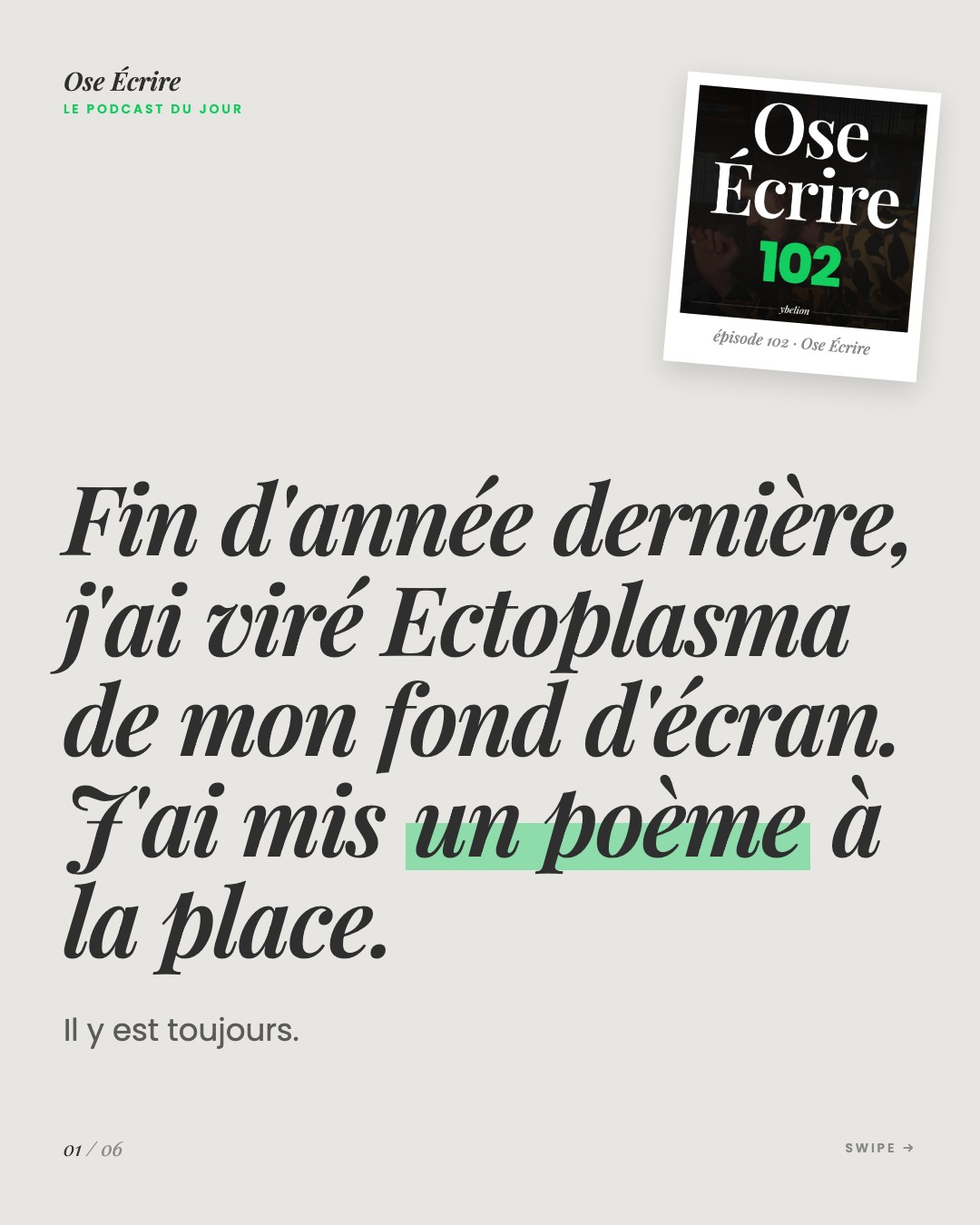 Slide 1 du carousel de l'épisode 102