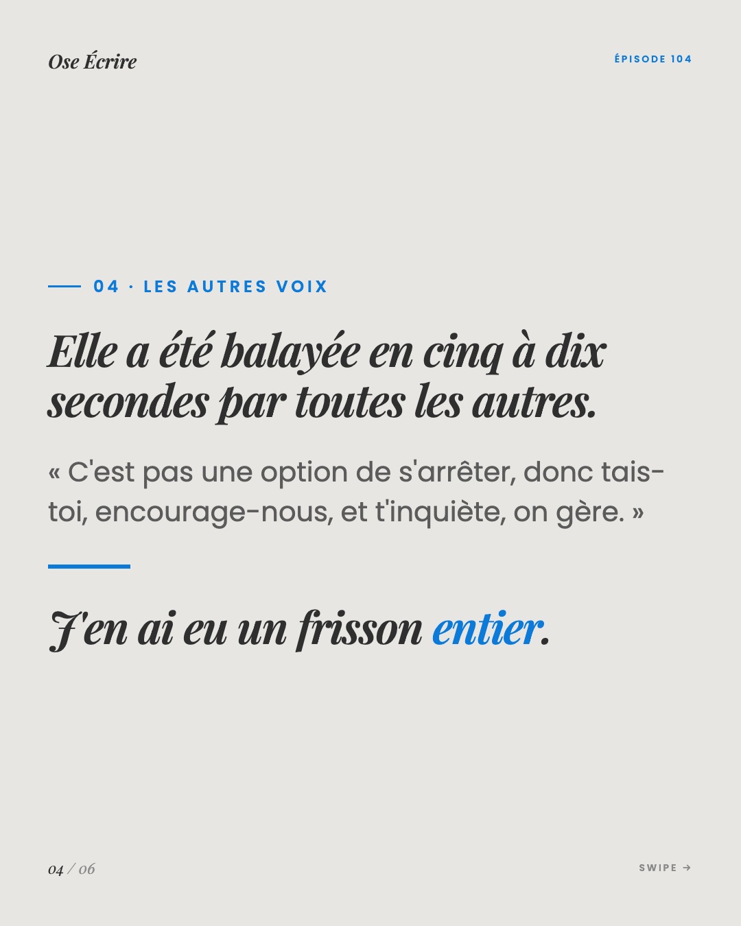 Slide 4 du carousel de l'épisode 104