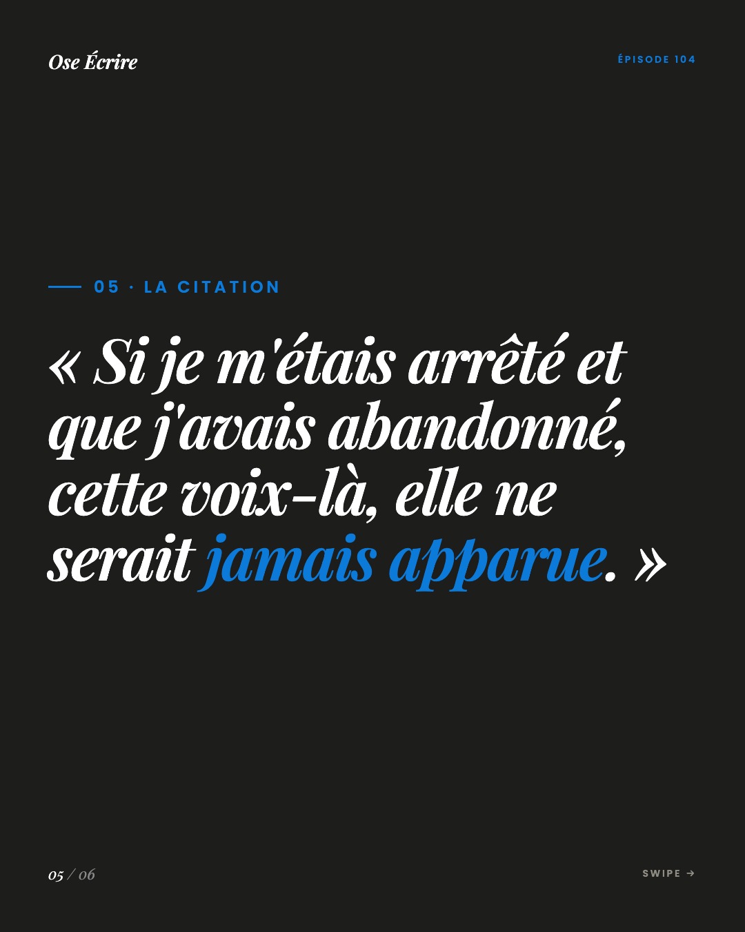 Slide 5 du carousel de l'épisode 104
