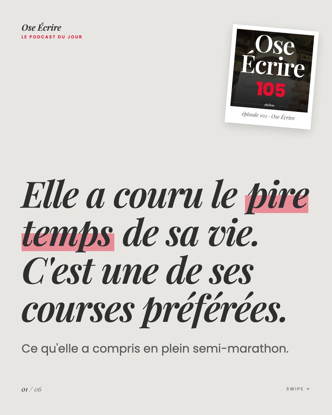 Slide 1 du carousel de l'épisode 105