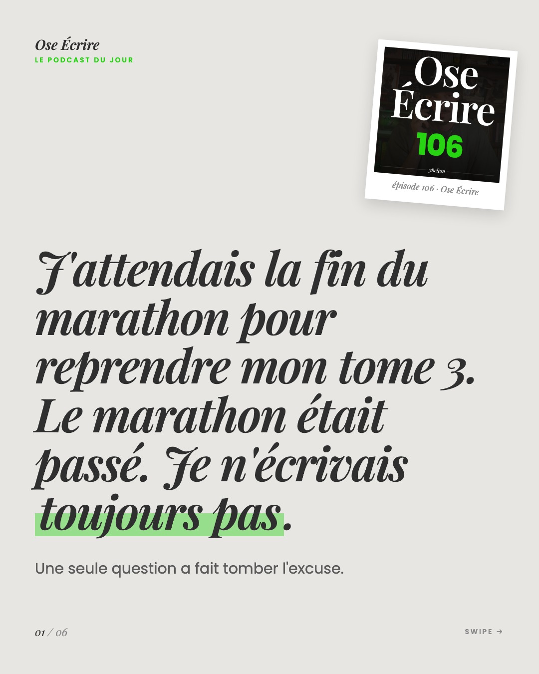 Slide 1 du carousel de l'épisode 106