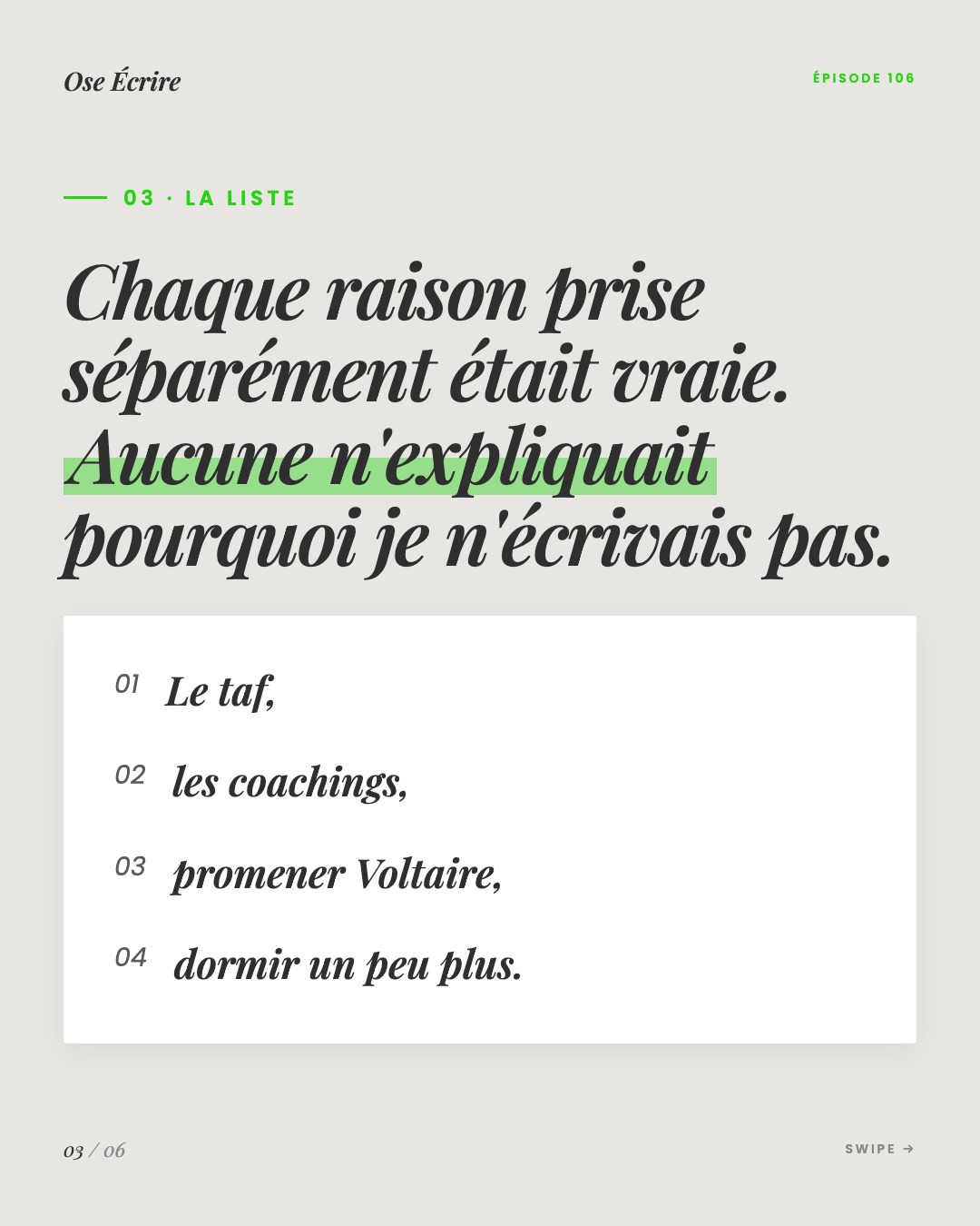 Slide 3 du carousel de l'épisode 106