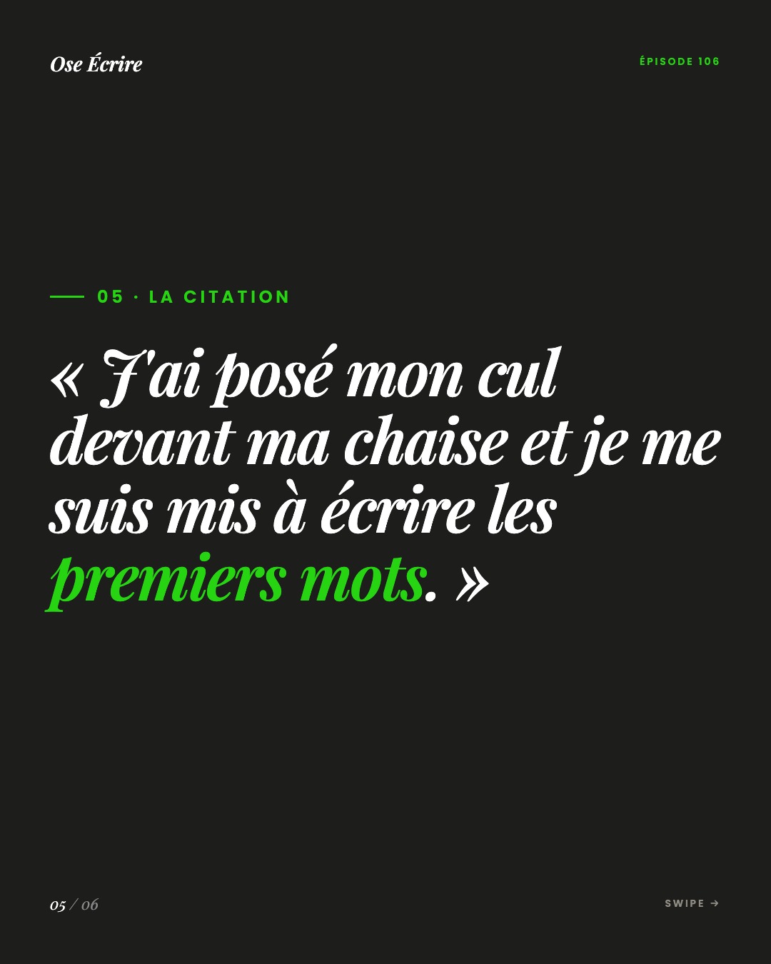 Slide 5 du carousel de l'épisode 106