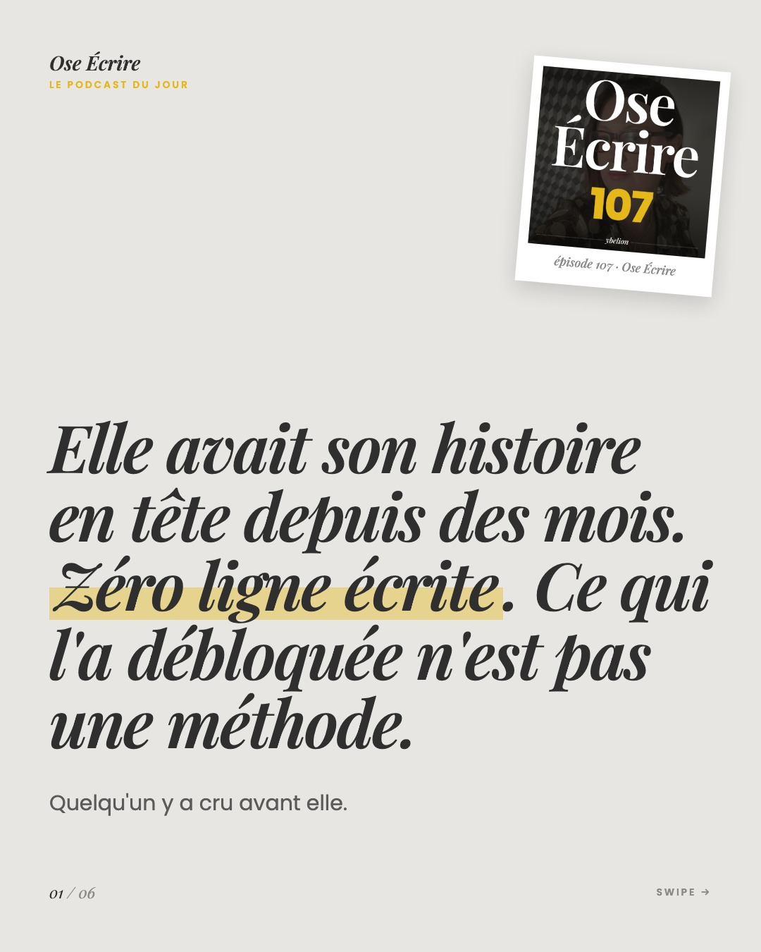 Slide 1 du carousel de l'épisode 107