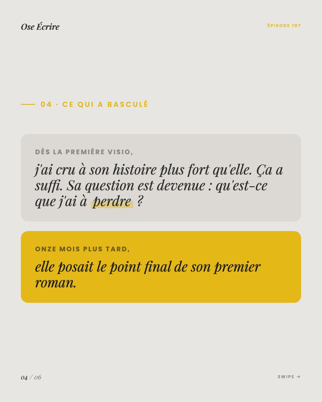 Slide 4 du carousel de l'épisode 107