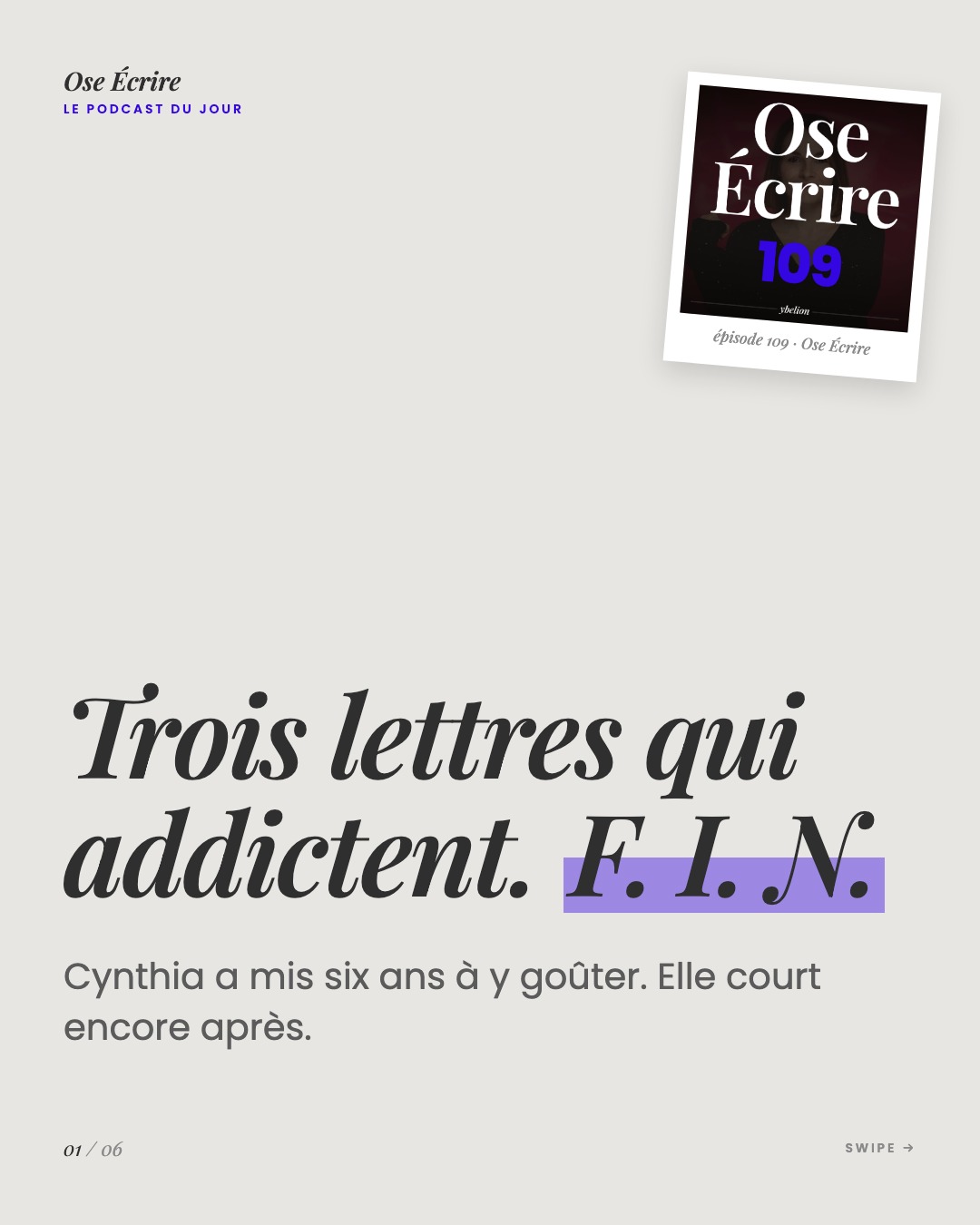 Slide 1 du carousel de l'épisode 109