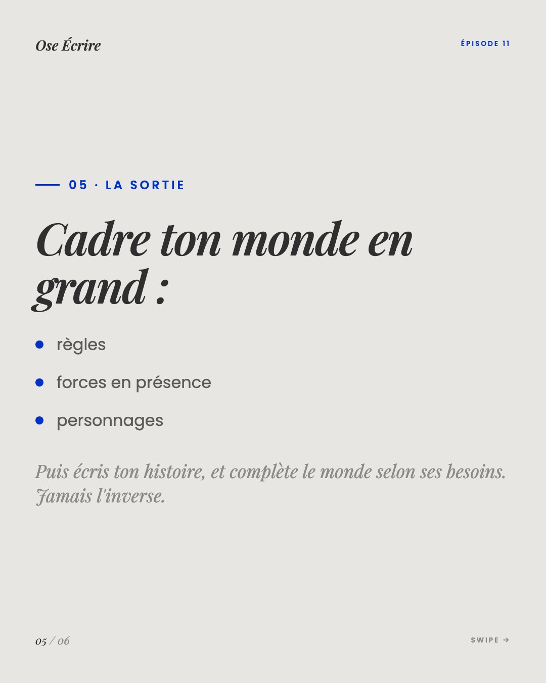 Slide 5 du carousel de l'épisode 11