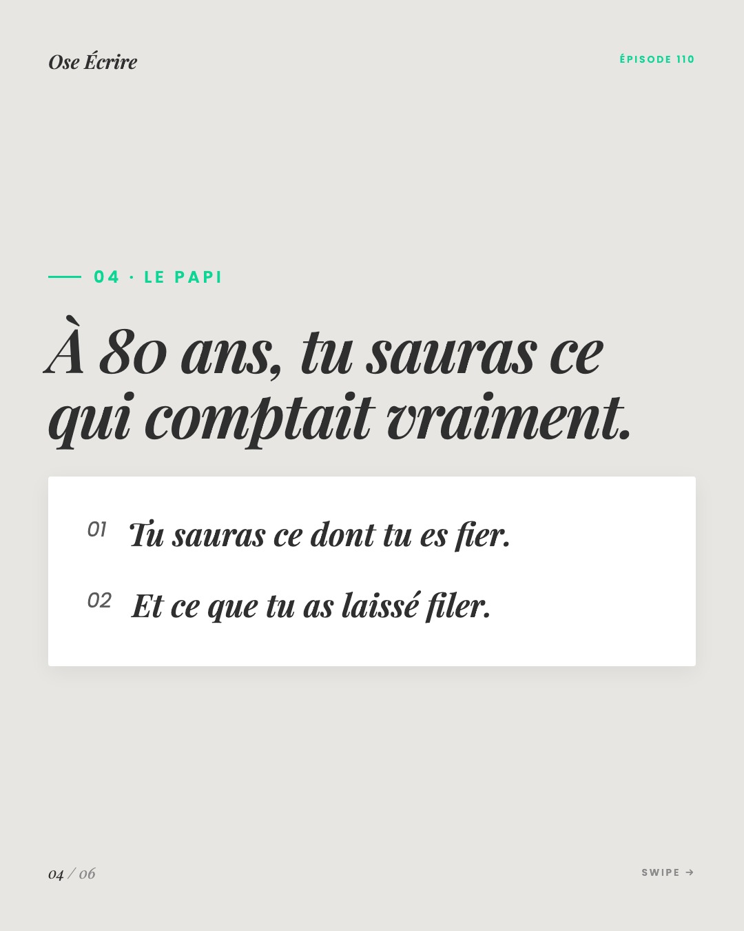 Slide 4 du carousel de l'épisode 110