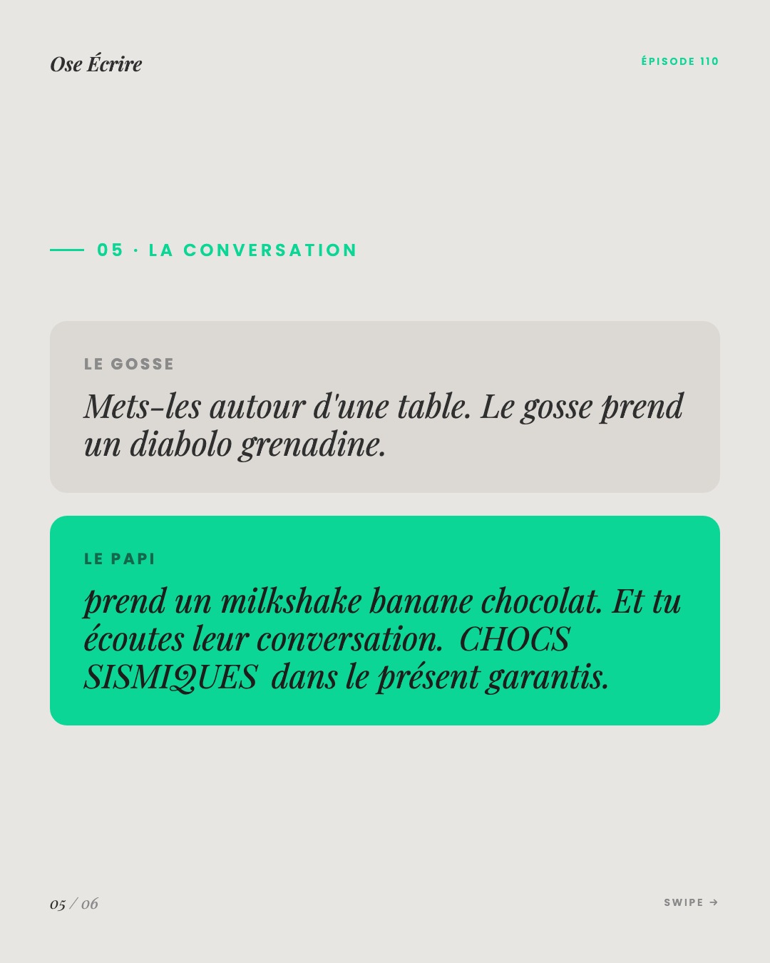 Slide 5 du carousel de l'épisode 110