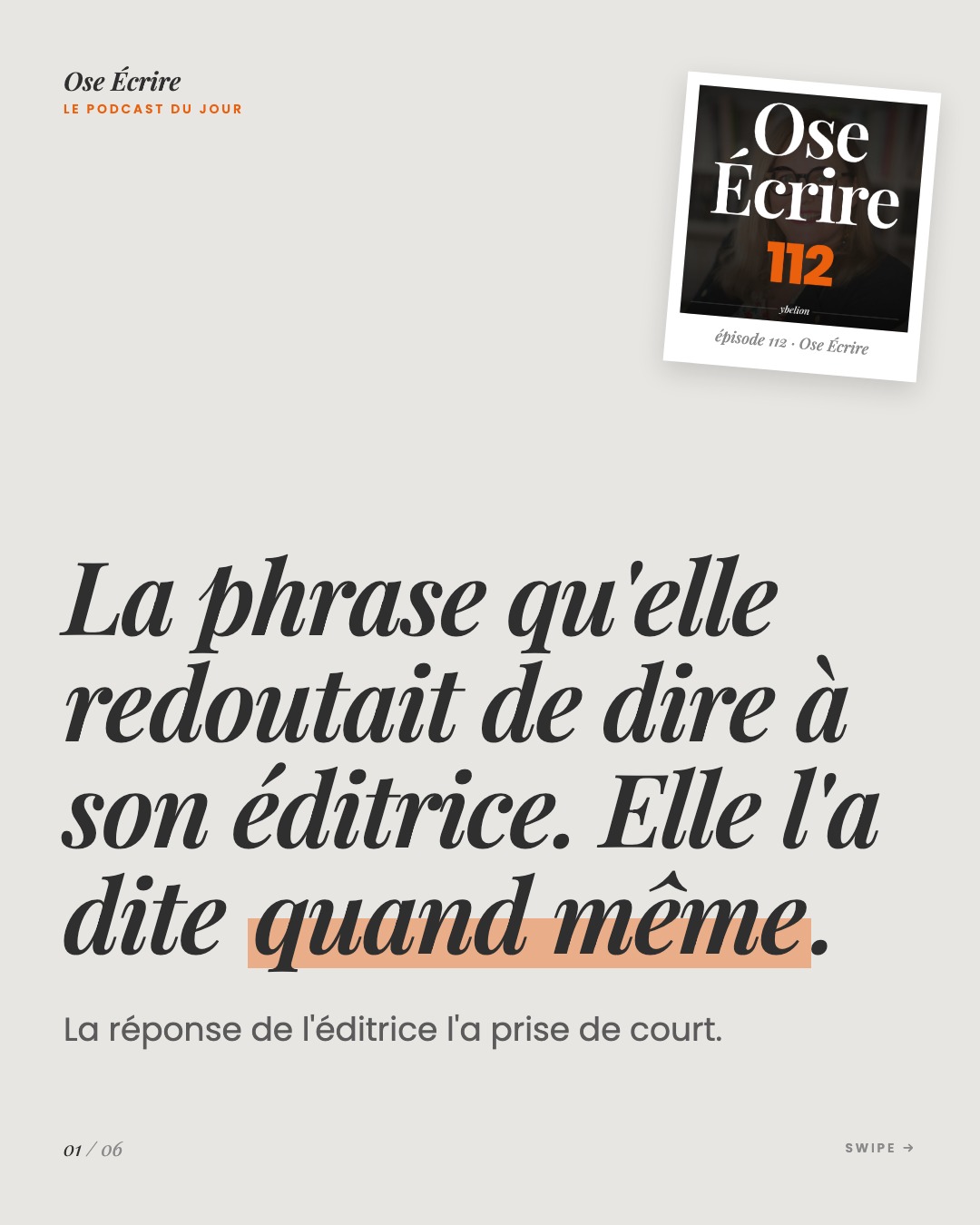 Slide 1 du carousel de l'épisode 112
