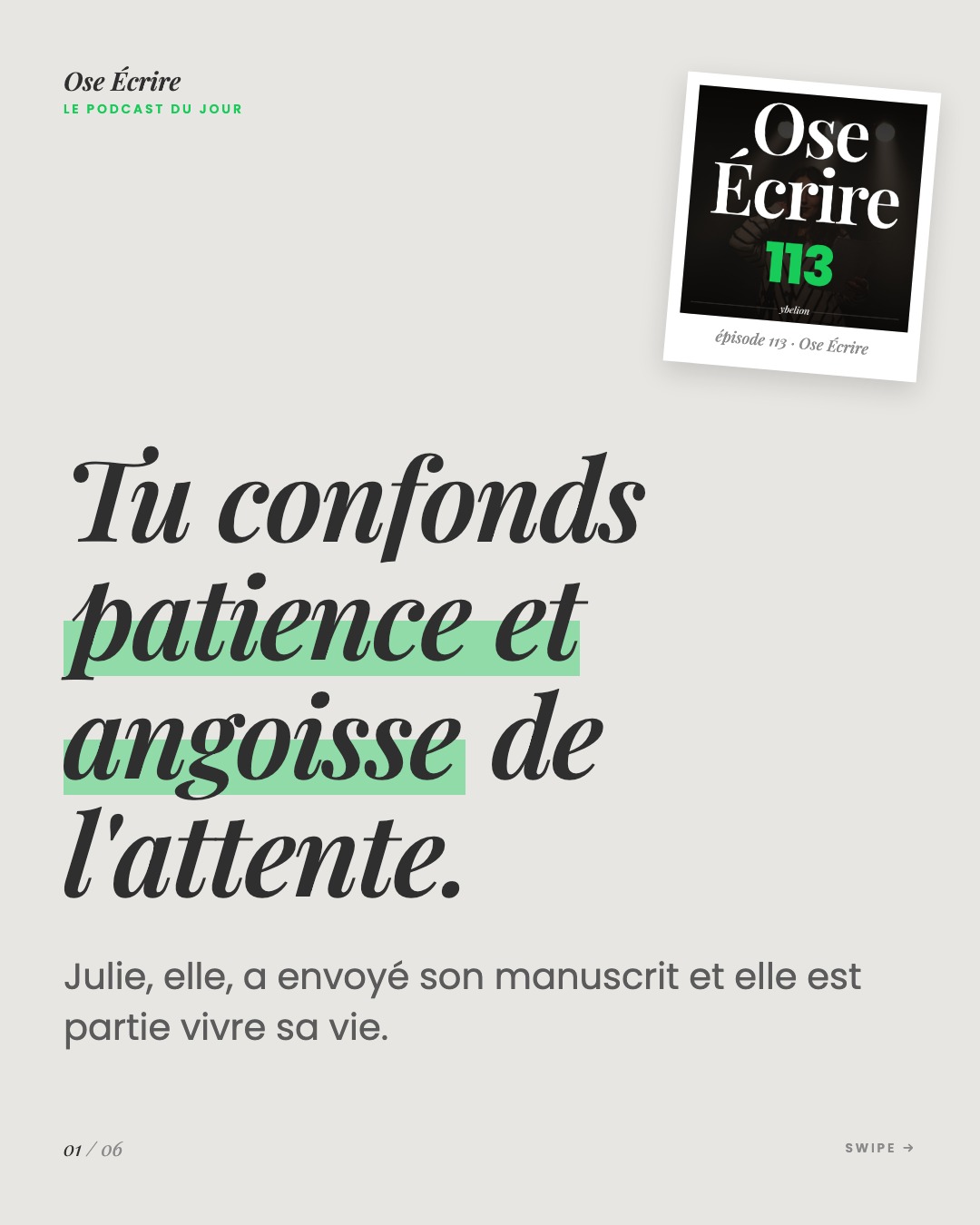 Slide 1 du carousel de l'épisode 113