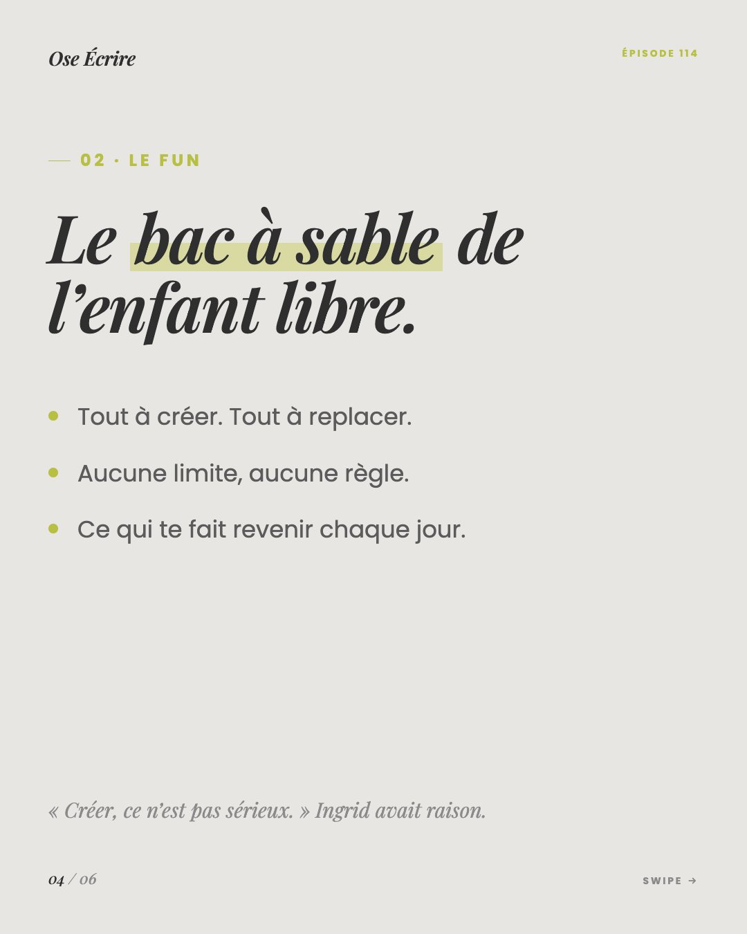 Slide 4 du carousel de l'épisode 114
