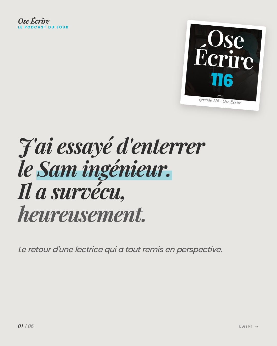 Slide 1 du carousel de l'épisode 116