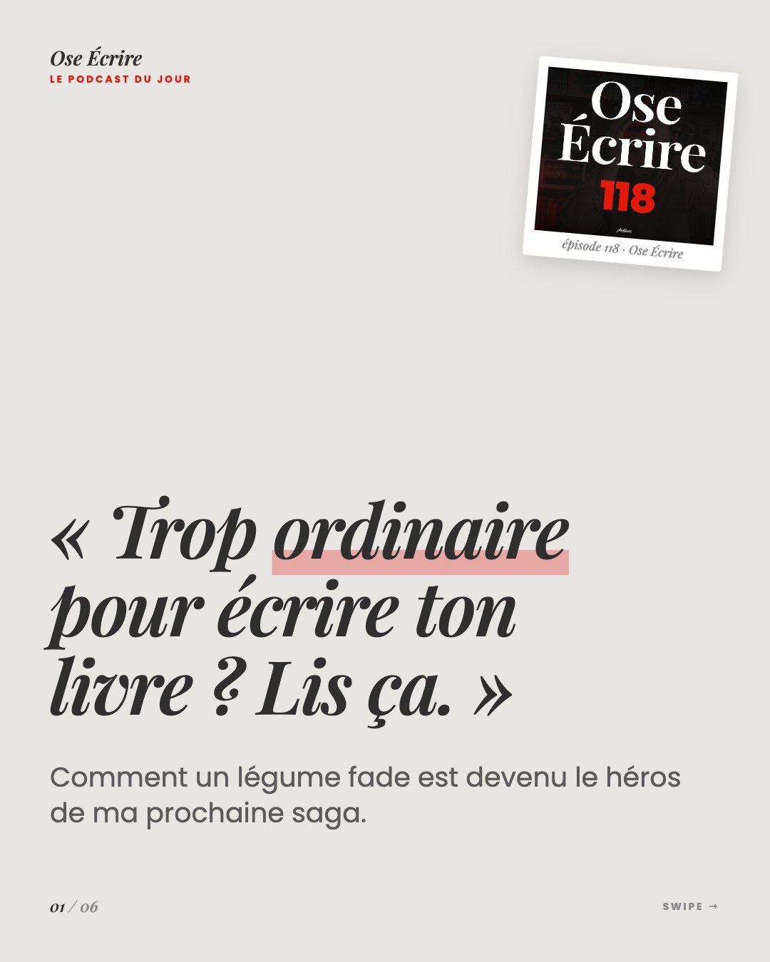 Slide 1 du carousel de l'épisode 118