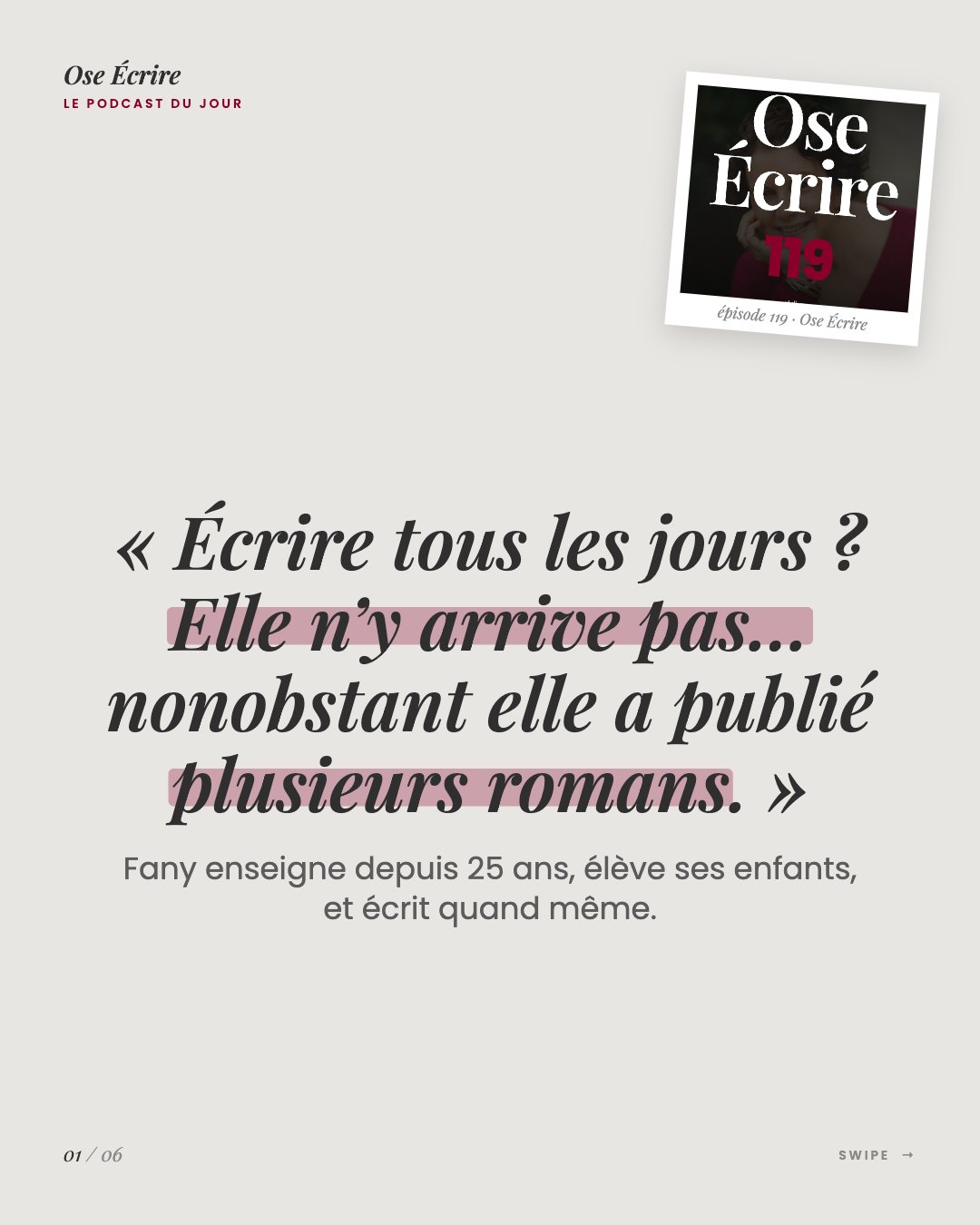 Slide 1 du carousel de l'épisode 119