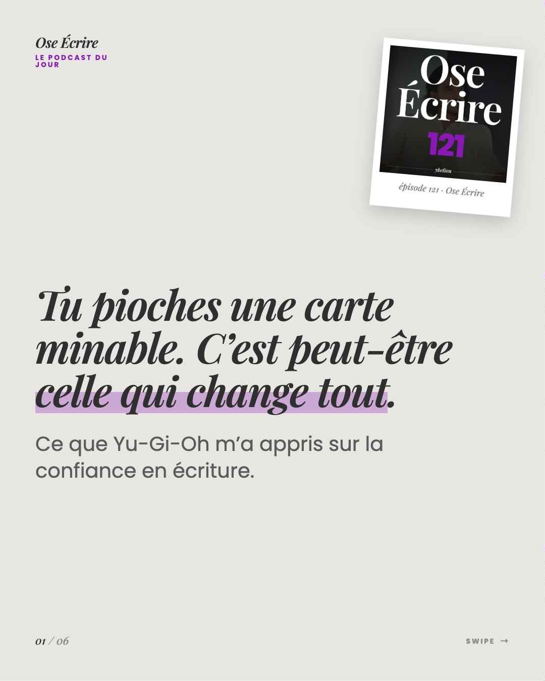 Slide 1 du carousel de l'épisode 121