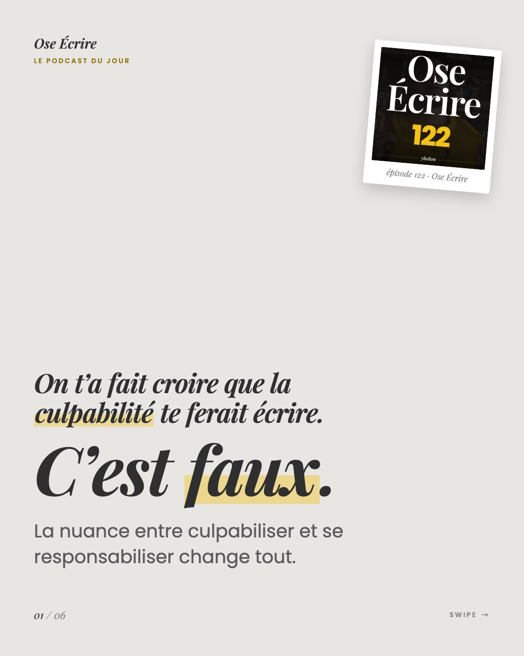 Slide 1 du carousel de l'épisode 122