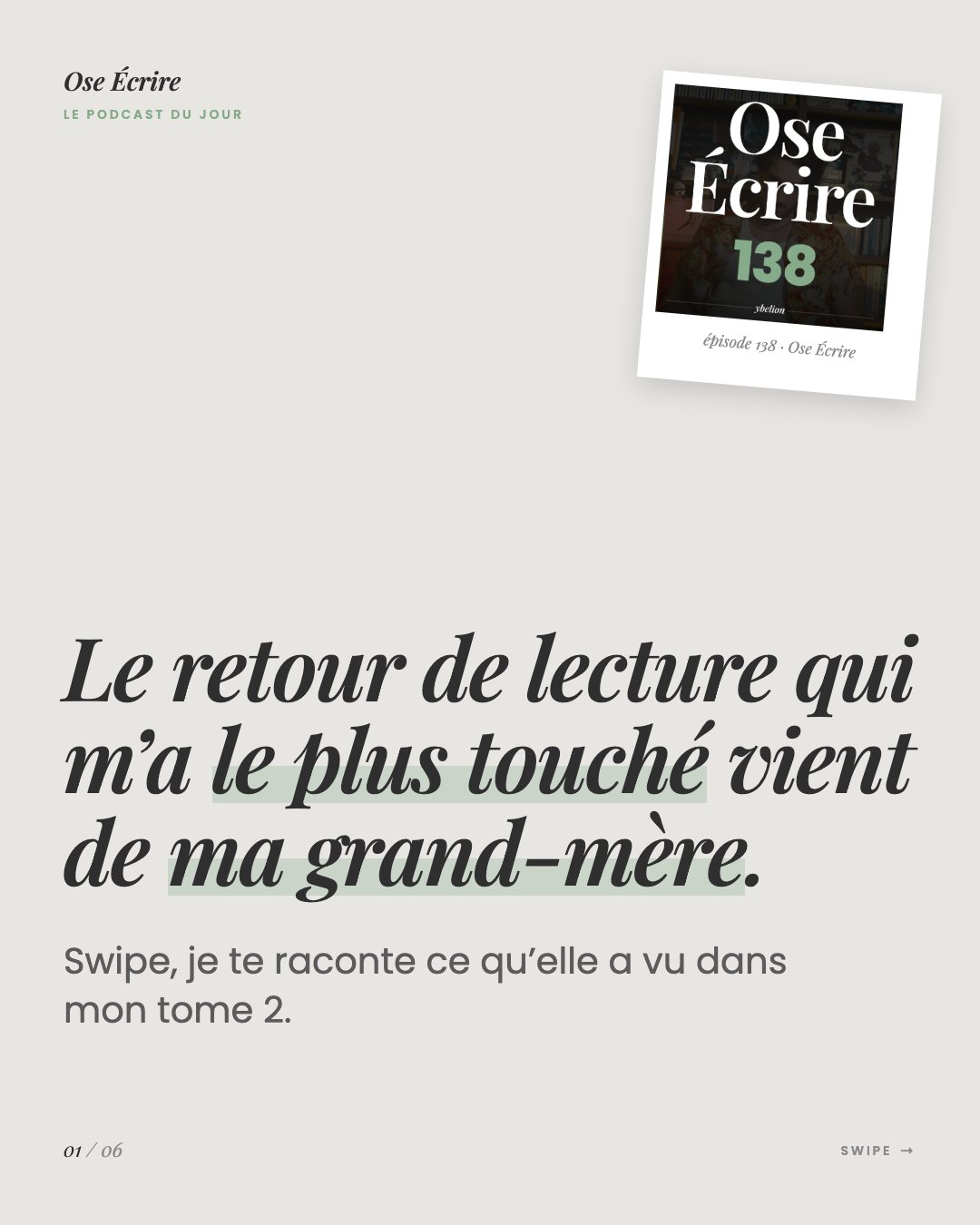 Slide 1 du carousel de l'épisode 138