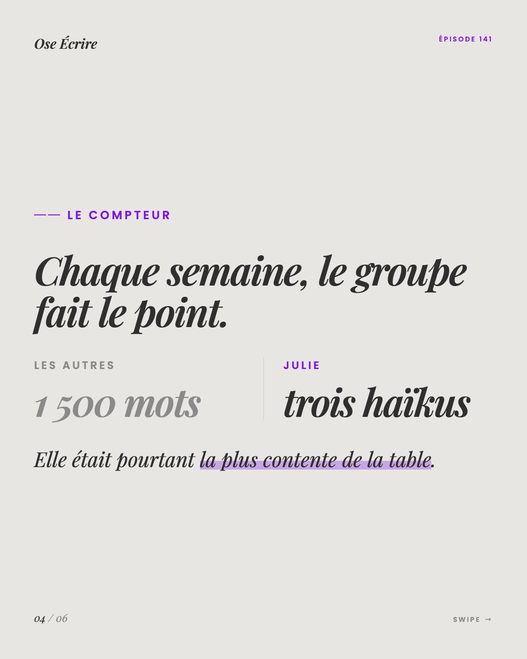 Slide 4 du carousel de l'épisode 141