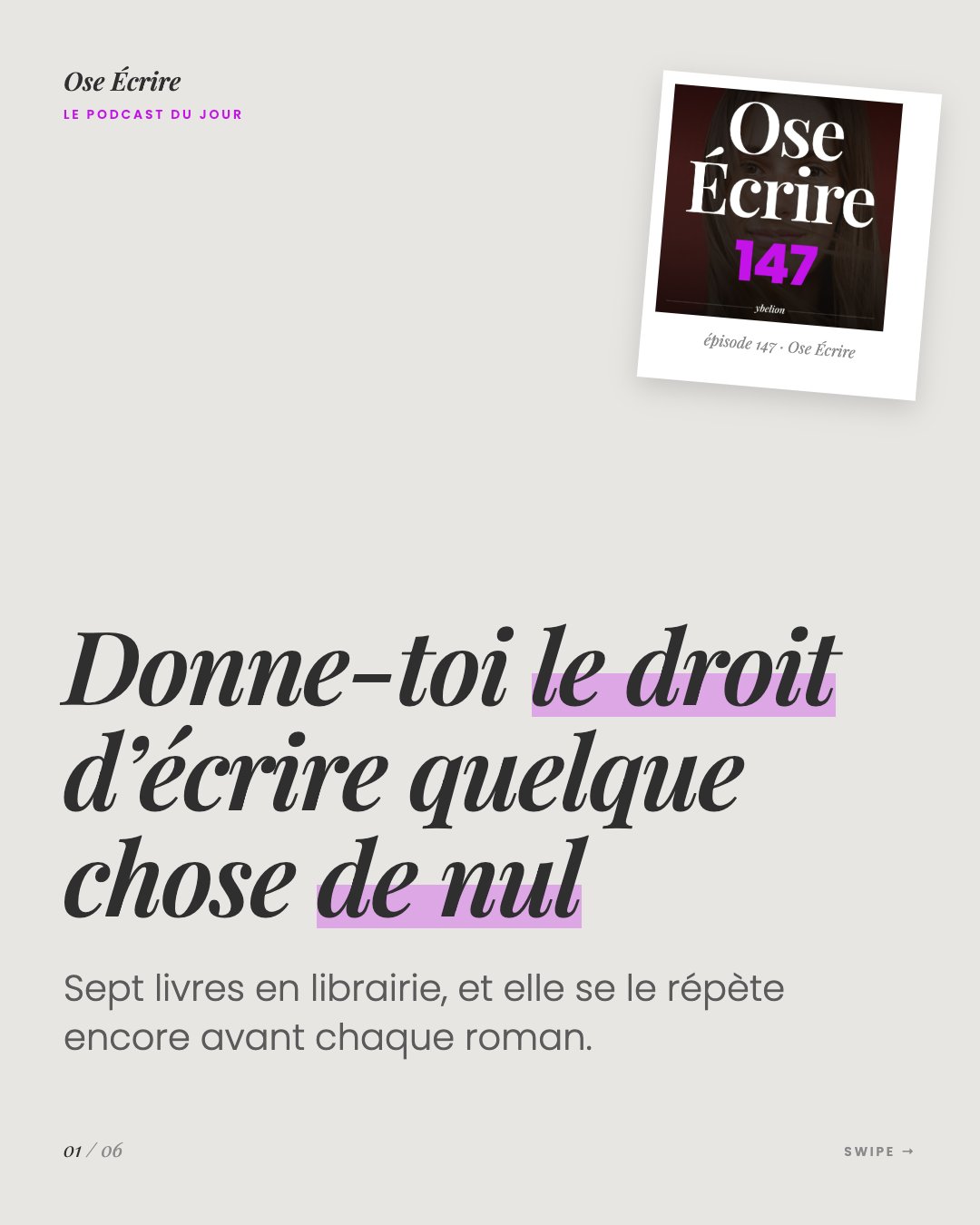 Slide 1 du carousel de l'épisode 147