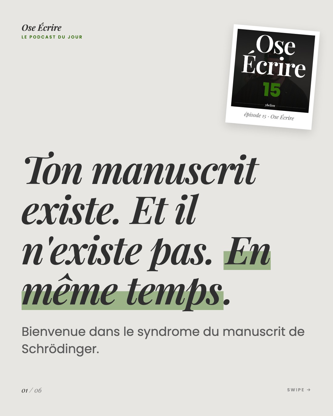 Slide 1 du carousel de l'épisode 15