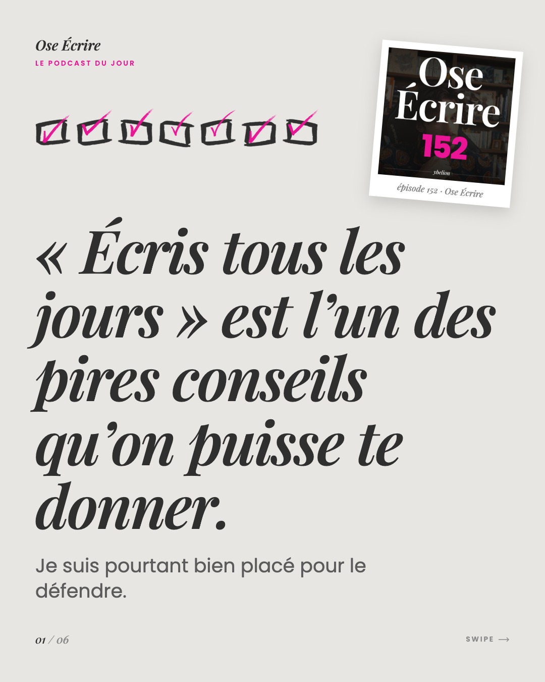 Slide 1 du carousel de l'épisode 152