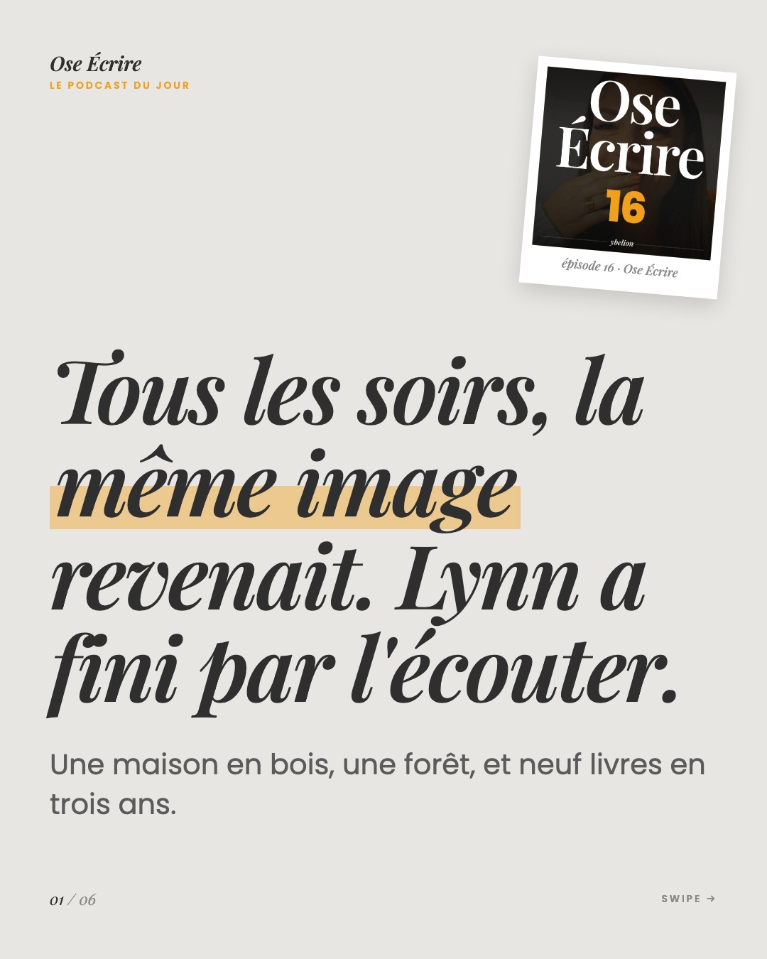 Slide 1 du carousel de l'épisode 16