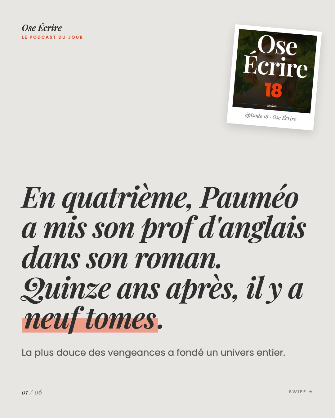 Slide 1 du carousel de l'épisode 18