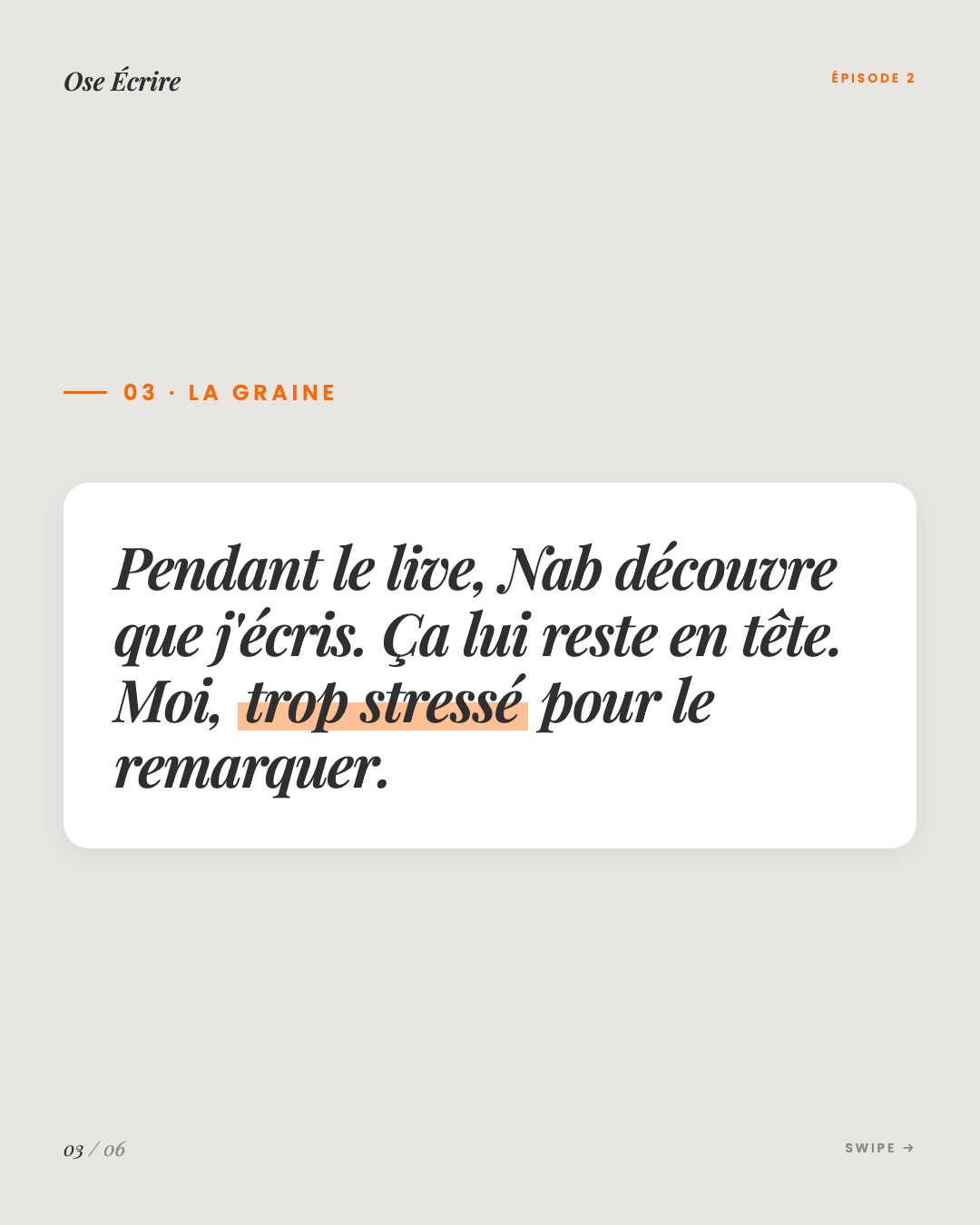 Slide 3 du carousel de l'épisode 2