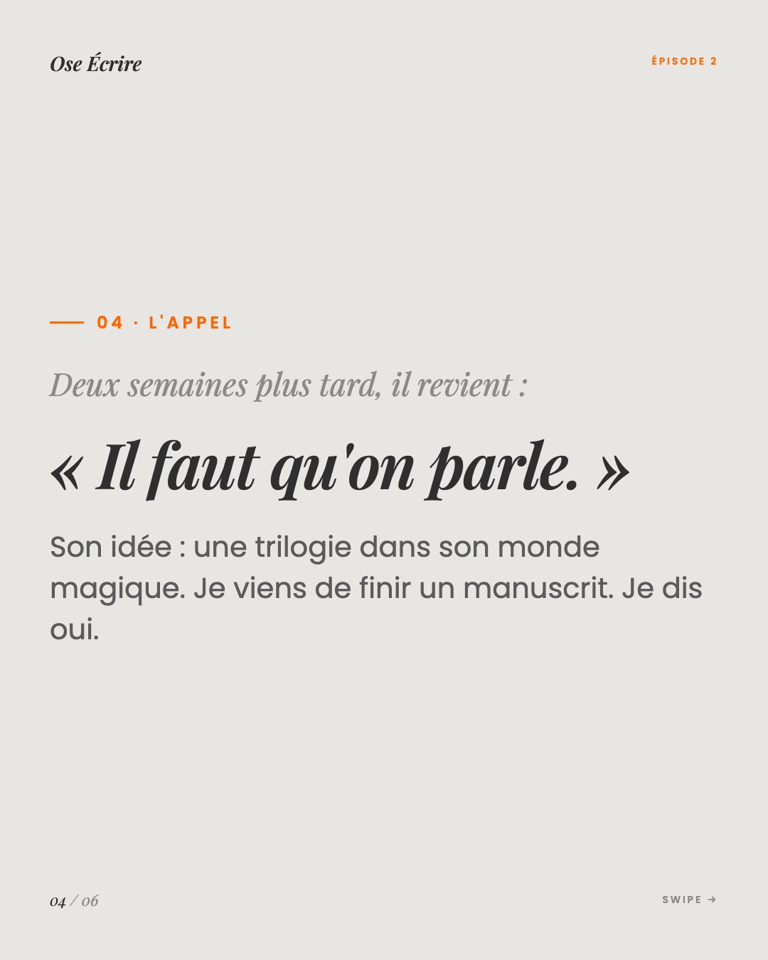Slide 4 du carousel de l'épisode 2