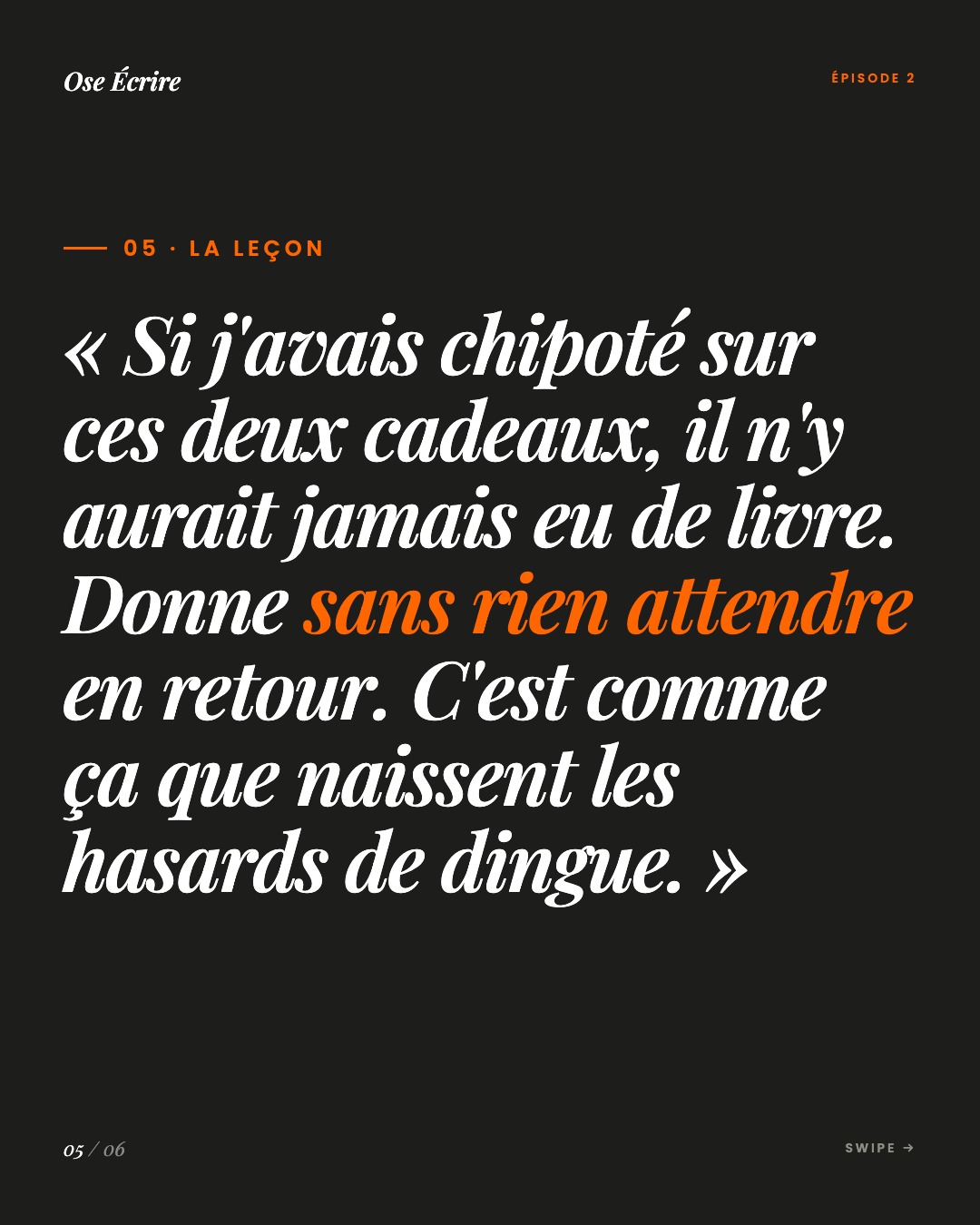 Slide 5 du carousel de l'épisode 2