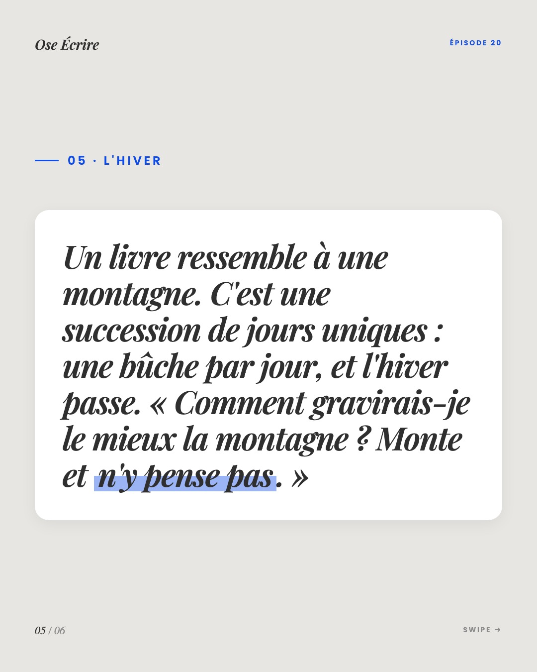 Slide 5 du carousel de l'épisode 20