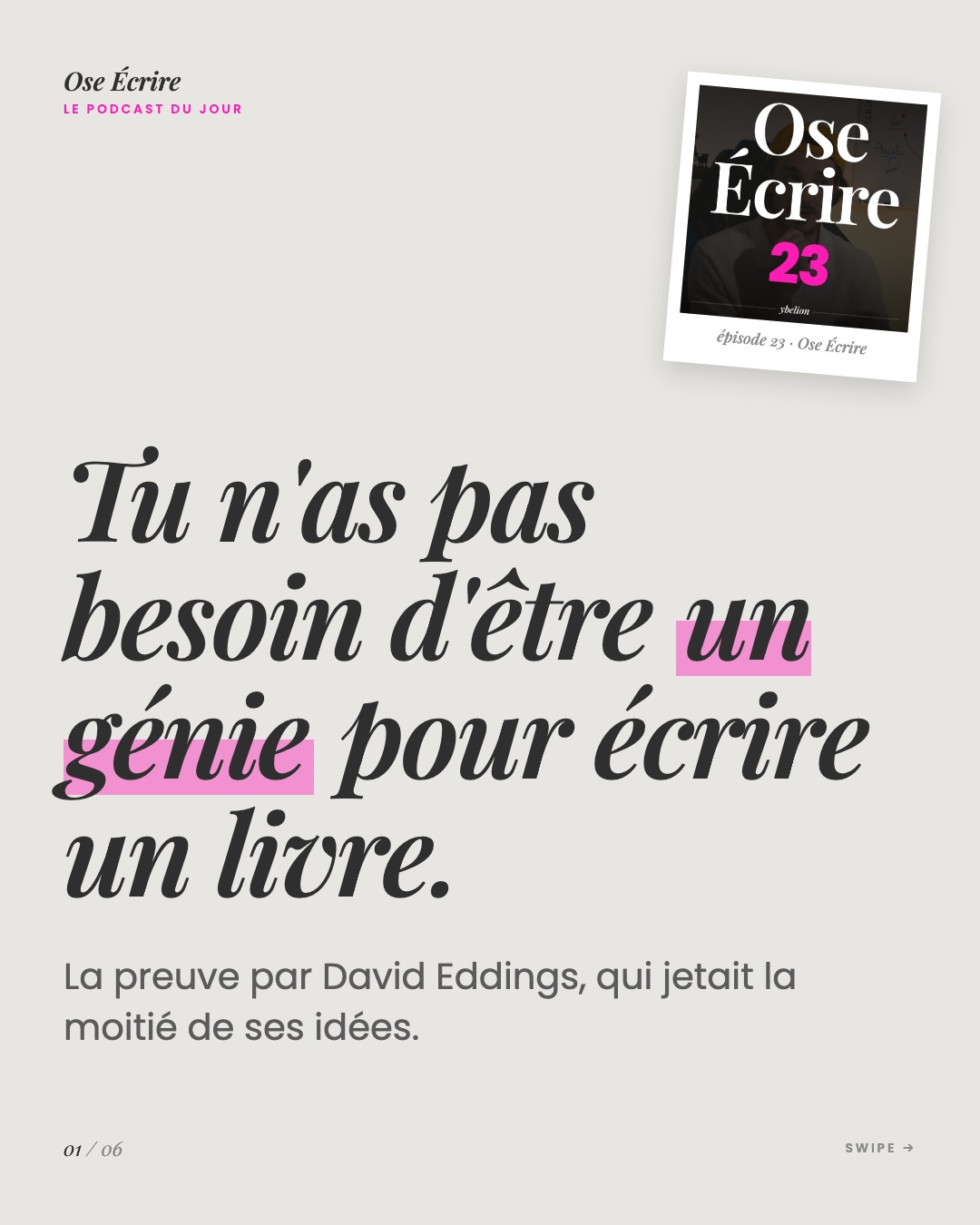 Slide 1 du carousel de l'épisode 23