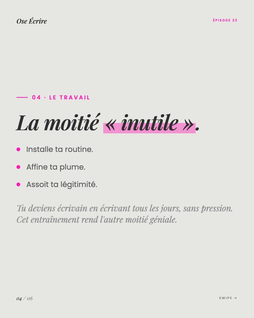 Slide 4 du carousel de l'épisode 23
