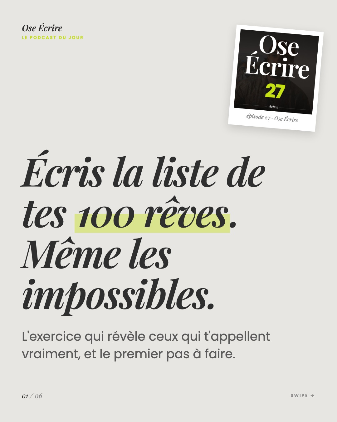 Slide 1 du carousel de l'épisode 27