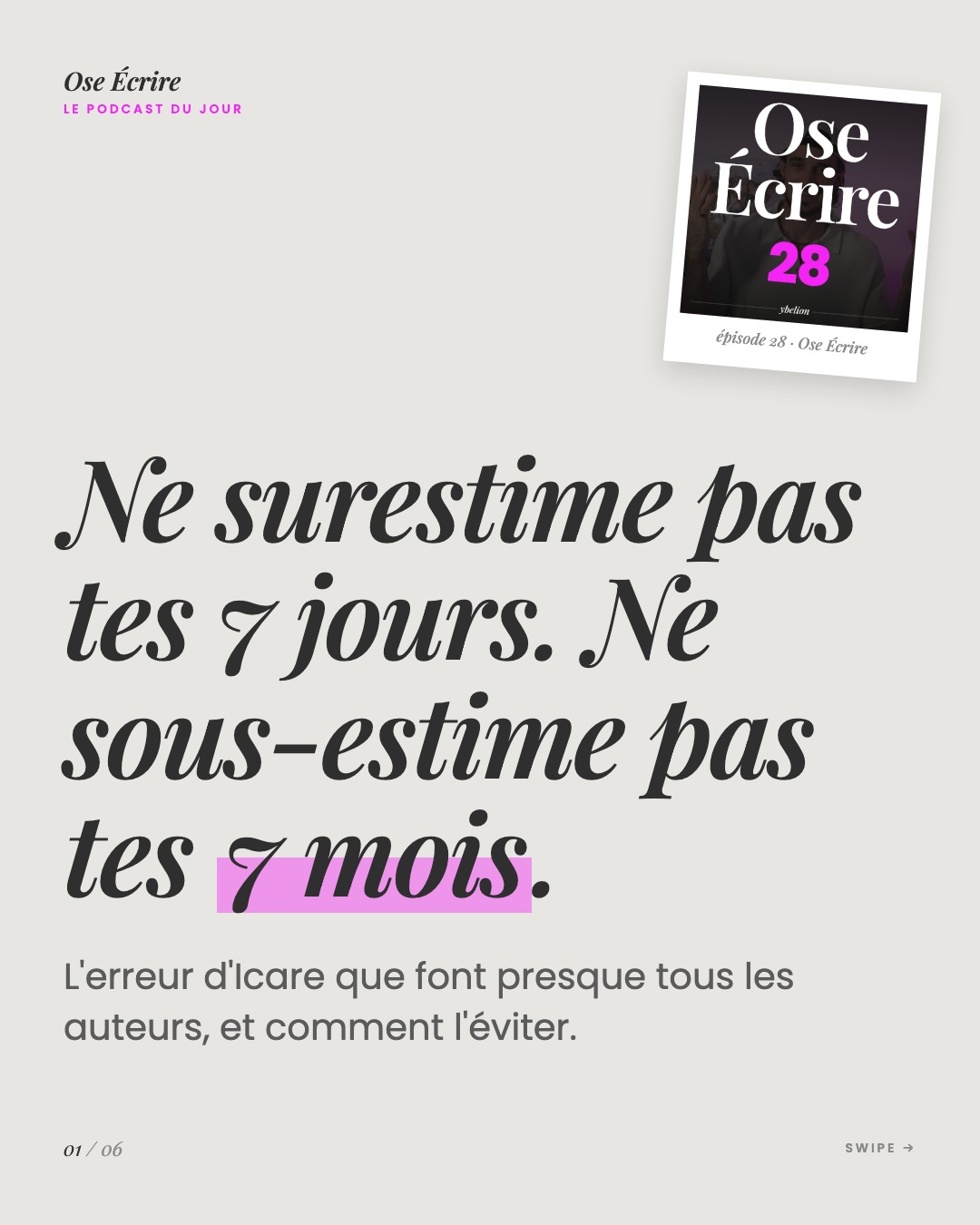 Slide 1 du carousel de l'épisode 28