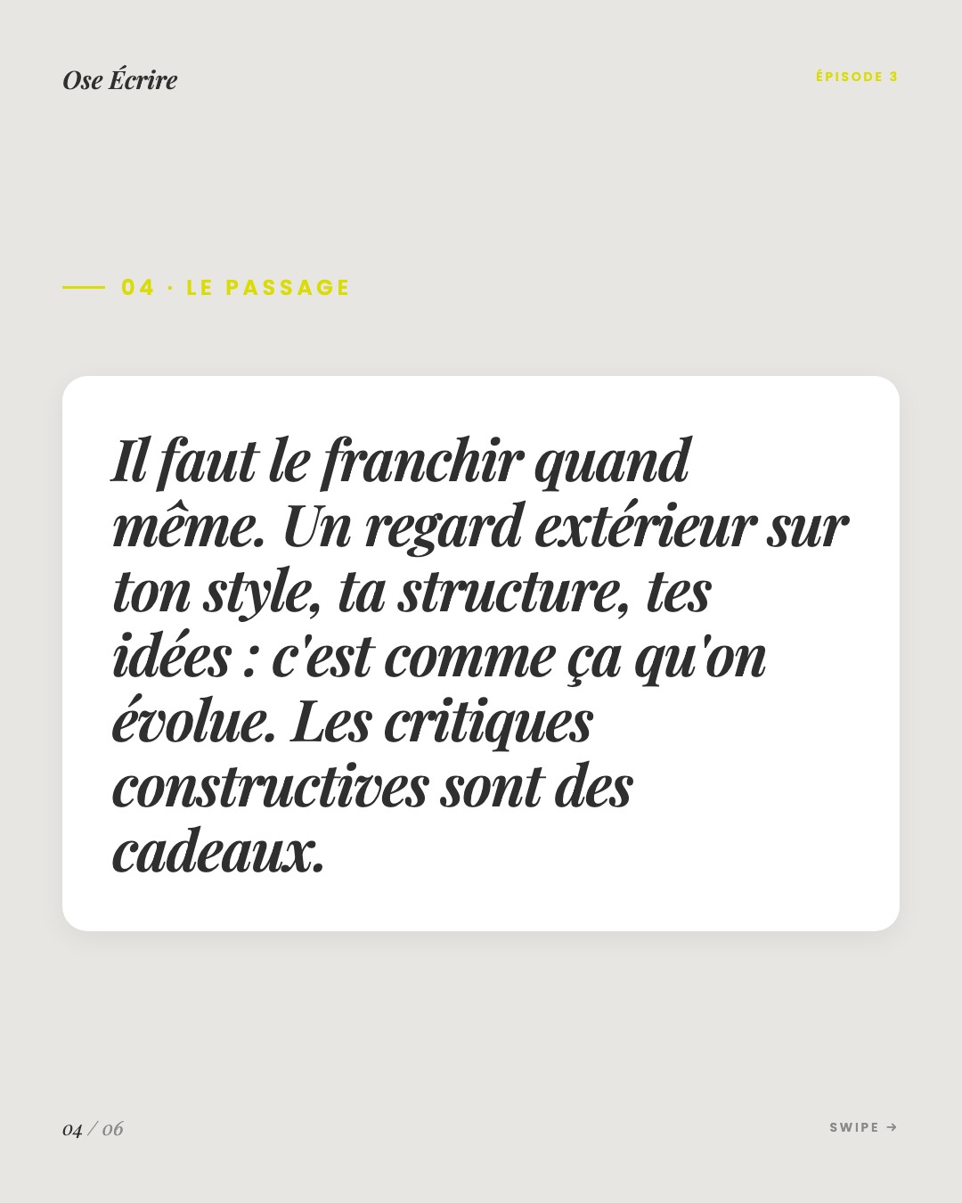 Slide 4 du carousel de l'épisode 3