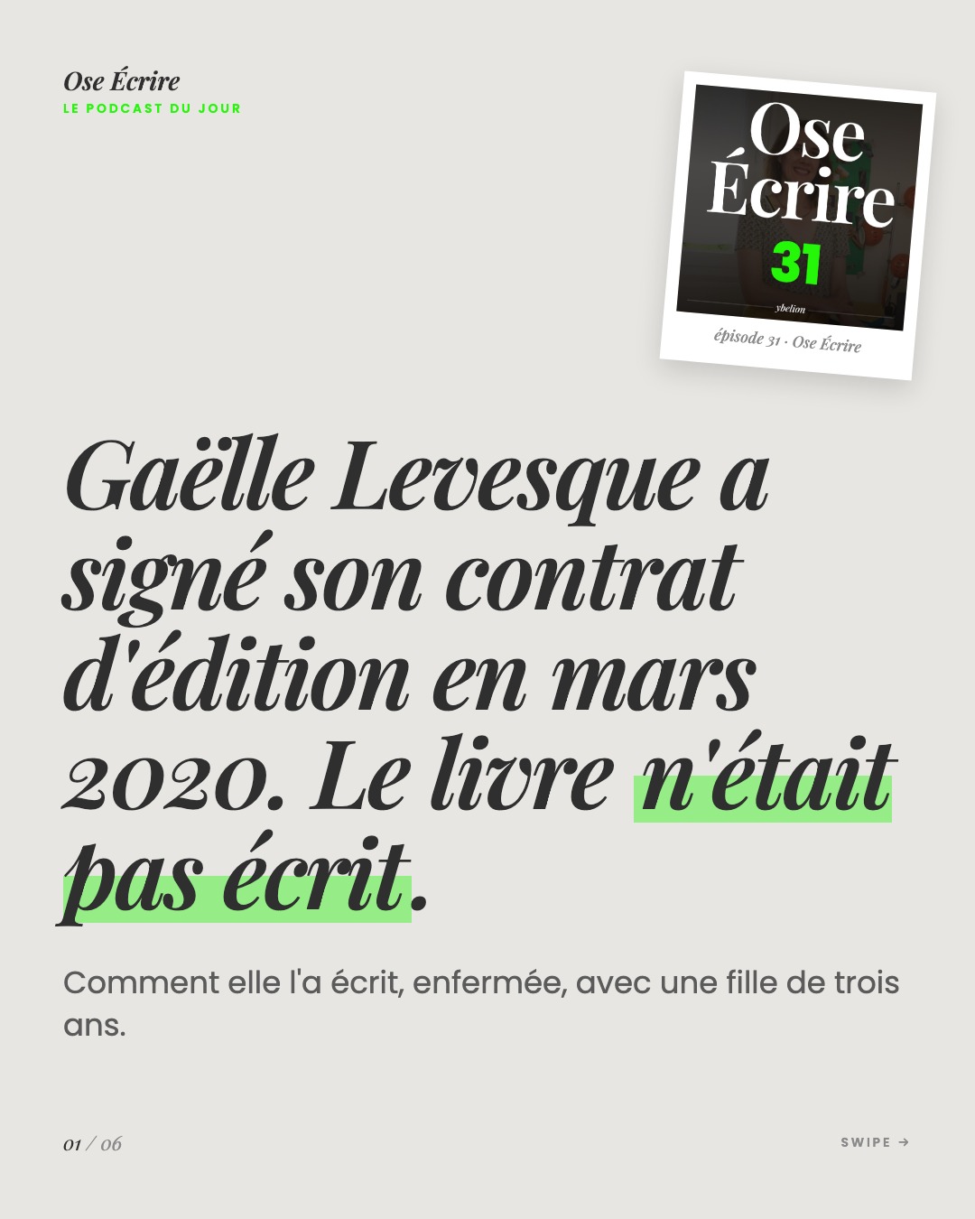 Slide 1 du carousel de l'épisode 31