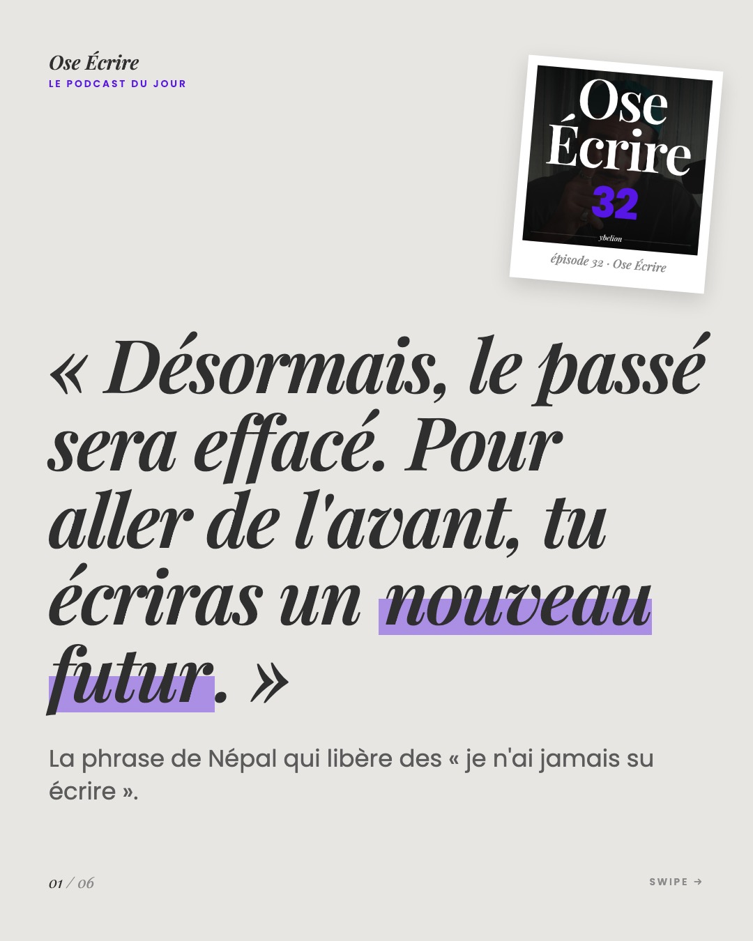 Slide 1 du carousel de l'épisode 32