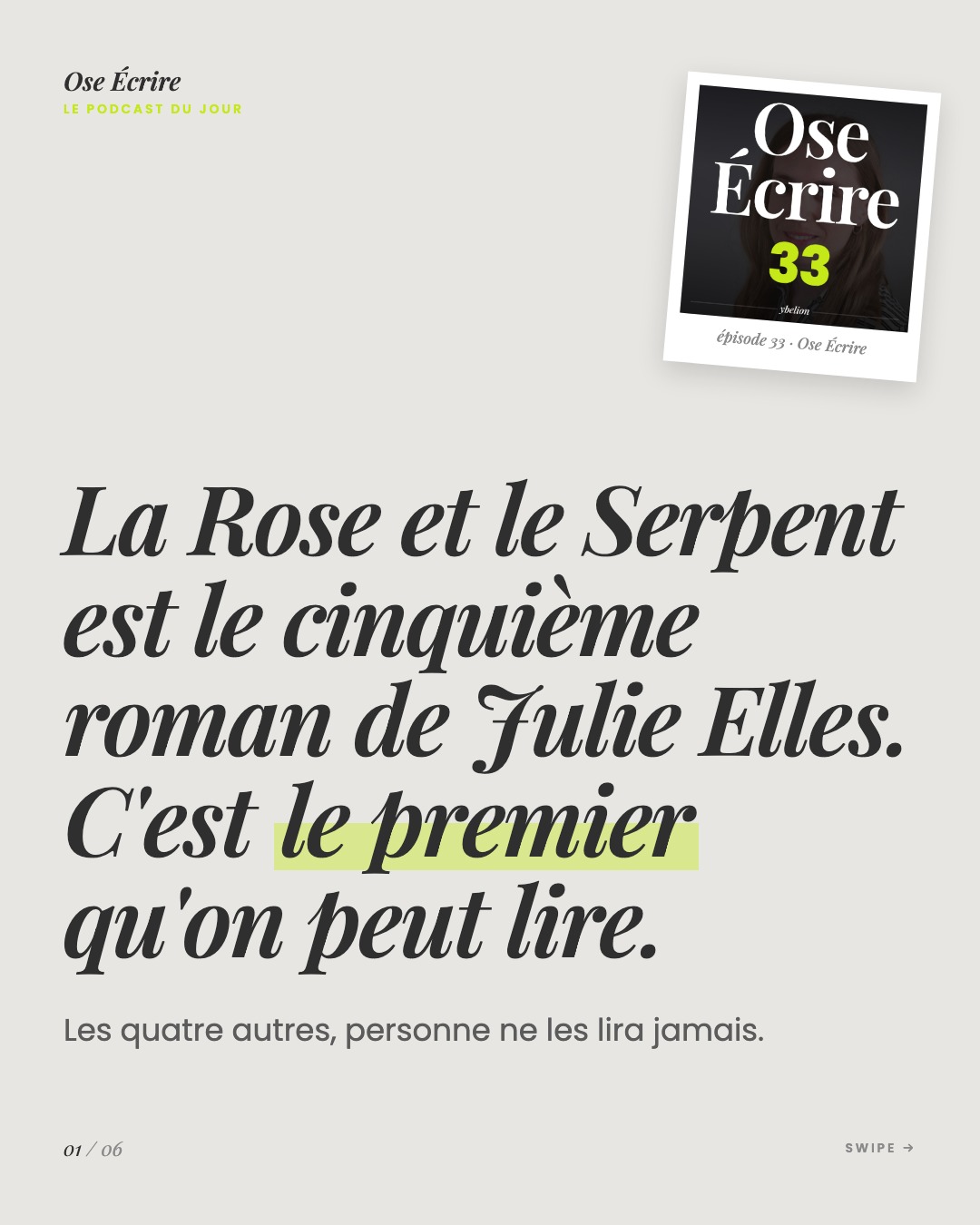 Slide 1 du carousel de l'épisode 33