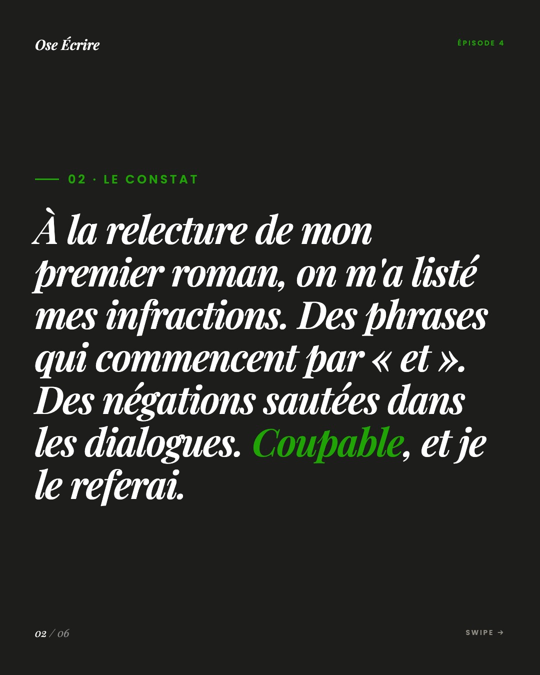 Slide 2 du carousel de l'épisode 4