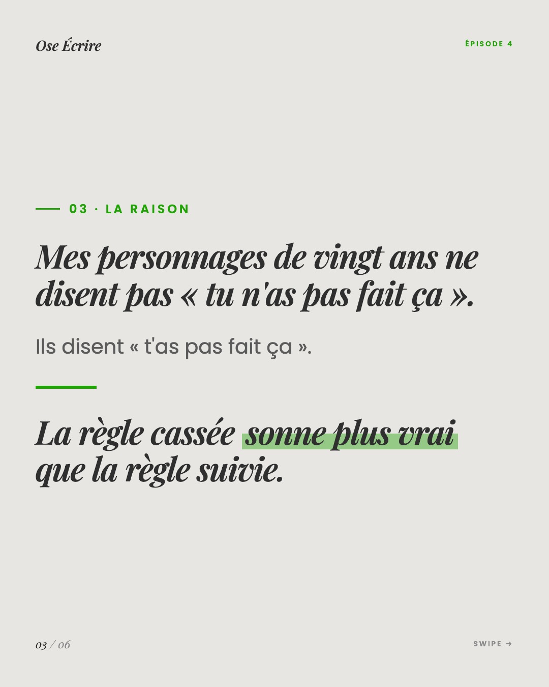 Slide 3 du carousel de l'épisode 4