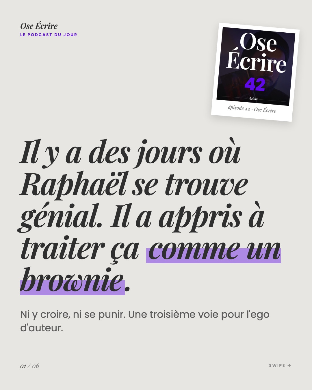 Slide 1 du carousel de l'épisode 42