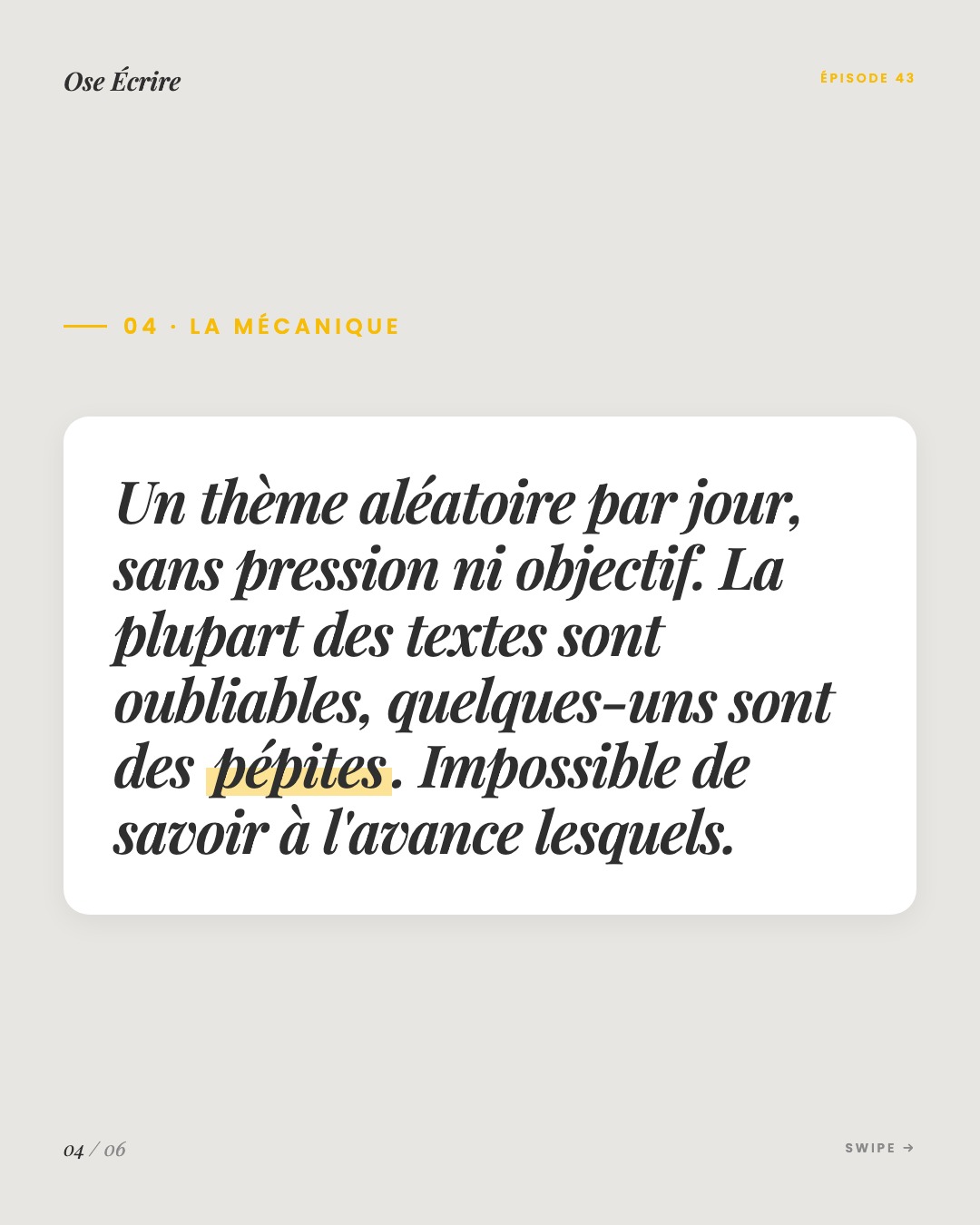 Slide 4 du carousel de l'épisode 43