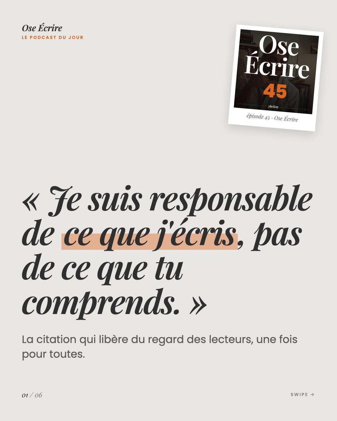 Slide 1 du carousel de l'épisode 45
