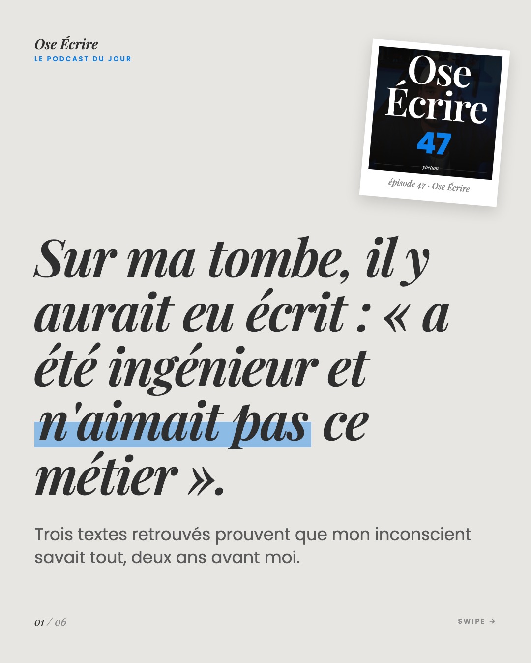 Slide 1 du carousel de l'épisode 47